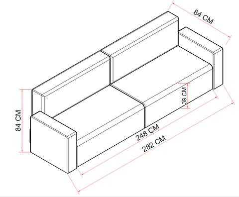 Multimo Case 3-Sitzer Sofa mit Bettkasten Multimo Case 3-Sitzer Sofa mit Bettkasten